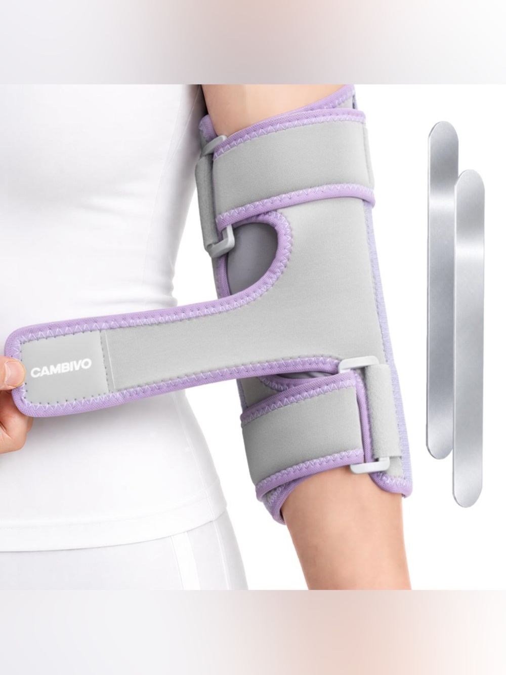 Elbow Brace, Removable Metal Stabilizers, Fits Left & Right Hands, Adjustable